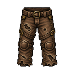 Worn leather trousers